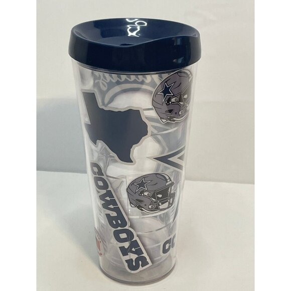 NFL Dallas Cowboys Football 22 oz tumbler cup Tervis 8" made USA - Picture 4 of 9